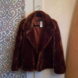 Brown Faux Fur Jacket 🧸